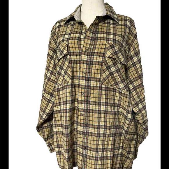 Clay Brooke Outdoor Men’s XL Brown Plaid Long Sleeve Button Down Shirt, - Picture 1 of 9